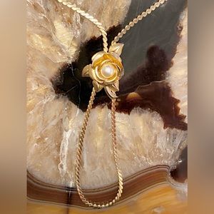 Vintage Rose Costume Necklace